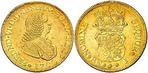 1760. Fernando VI. Popay n. J. 4 escudos. ... 