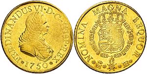 1750. Fernando VI. Madrid. JB. 8 escudos. ... 