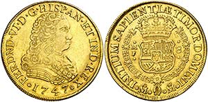 1747. Fernando VI. M‚xico. MF. 8 escudos. ... 