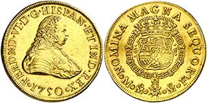 1750. Fernando VI. M‚xico. MF. 8 escudos. ... 