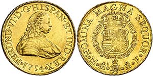 1754. Fernando VI. M‚xico. MF. 8 escudos. ... 