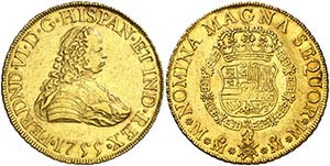 1755. Fernando VI. M‚xico. MM. 8 escudos. ... 
