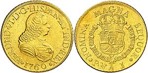 1760. Fernando VI. Popay n. J. 8 escudos. ... 