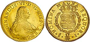 1752. Fernando VI. Santiago. J. 8 escudos. ... 