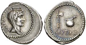 (43-42 a.C.). Bruto / L. Plaetorius ... 