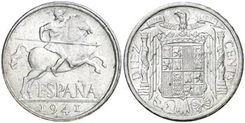 1941. Estado Español. 10 céntimos. (Cal. ... 