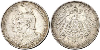 1901. Alemania Prusia. Guillermo II. 2 ... 