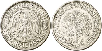 1928. Alemania. D (Múnich). 5 marcos. (Kr. ... 