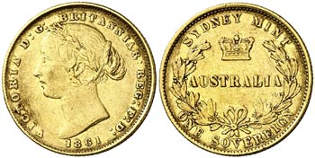 1861. Australia. Victoria. Sydney. 1 libra. ... 