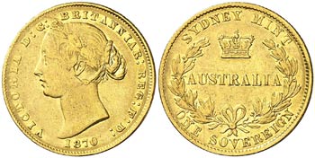 1870. Australia. Victoria. Sydney. 1 libra. ... 