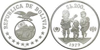 1979. Bolivia. 200 pesos. (Kr. 198). 23,14 ... 