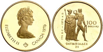 1976. Canadá. Isabel II. 100 dólares. (Fr. ... 