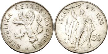 1955. Checoslovaquia. 50 korum. (Kr. 44). ... 