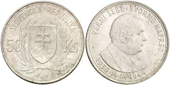 1944. Eslovaquia. 50 korun. (Kr. 10). 16,36 ... 