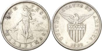 1903. Filipinas. 1 peso. (Kr. 168). 26,93 g. ... 