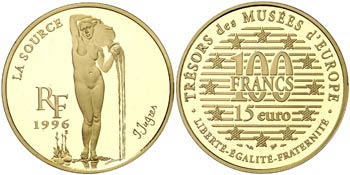 1996. Francia. 10 francos / 15 euros. (Fr. ... 