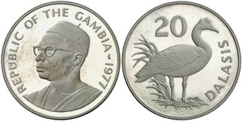 1977. Gambia. 20 dalasis. (Kr. 17). 28,62 g. ... 