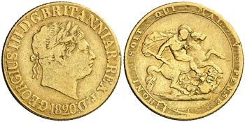 1820. Gran Bretaña. Jorge III. 1 libra. ... 