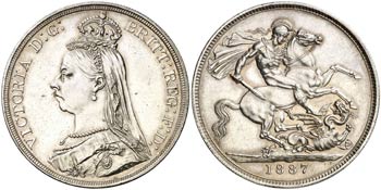1887. Victoria. Gran Bretaña. 1 corona. ... 