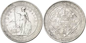 1911. Gran Bretaña. B (Bombay). 1 dólar de ... 