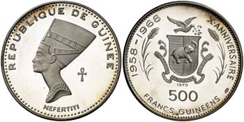 1970. Guinea. 500 francos. (Kr. 25). 28,90 ... 
