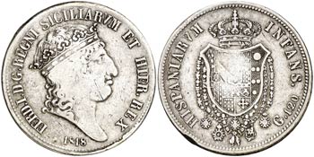 1818. Italia. Fernando I dos Sicilias, ... 