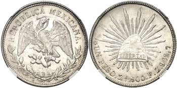 1900. México. Zs (Zacatecas). FZ. 1 peso. ... 