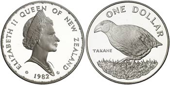 1982. Nueva Zelanda. Isabel II. 1 dólar. ... 