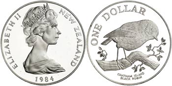 1984. Nueva Zelanda. Isabel II. 1 dólar. ... 