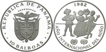 1982. Panamá. 10 balboas. (Kr. 79). 26,49 ... 