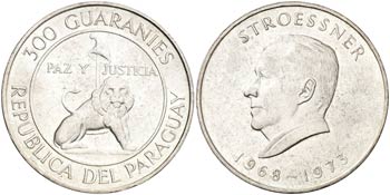 1973. Paraguay. 300 guaraníes. (Kr. 29). ... 