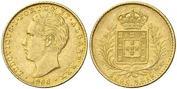 1866. Portugal. Luis I. 2000 reis. (Fr. 151) ... 