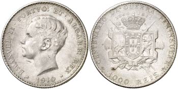 1910. Portugal. Manuel II. 1000 reis. (Kr. ... 