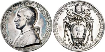 1939. Vaticano. Pio XII. Medalla. 36,98 g. ... 