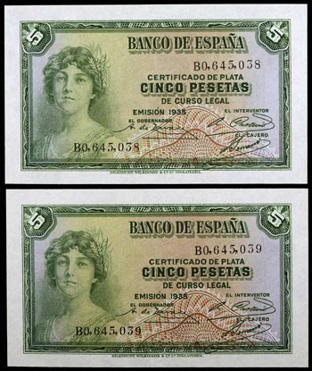 1935. 5 pesetas. (Ed. C14a) (Ed. 363a). ... 