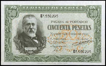 1940. 50 pesetas. (Ed. D38a) (Ed. 437a). 9 ... 
