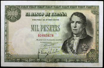 1949. 1000 pesetas. (Ed. D49) (Ed. 458). 4 ... 
