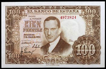 1953. 100 pesetas. (Ed. D65) (Ed. 464). 7 de ... 