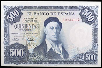 1954. 500 pesetas. (Ed. D69b) (Ed. 468b). 22 ... 