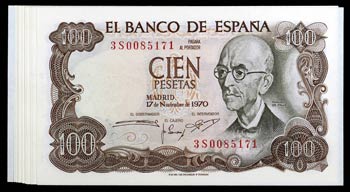 1970. 100 pesetas. (Ed. D73b) (Ed. 472c). 17 ... 