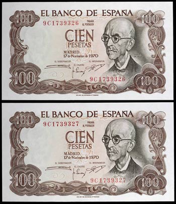 1970. 100 pesetas. (Ed. D73c var) (Ed. ... 