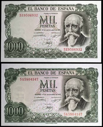 1971. 1000 pesetas. (Ed. D75b) (Ed. 474c). ... 