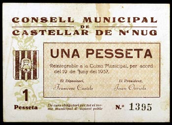 Castellar de NHug. 1 peseta. (T. 812a). ... 