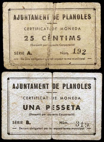 Planoles. 25 céntimos y 1 peseta. (T. 2171 ... 