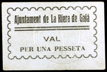 Riera de Gaià, la. 1 peseta. (T. 2456a). ... 