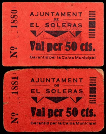 Soleràs, el. 50 céntimos. (T. 2763). 2 ... 