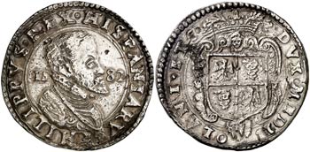 1582. Felipe II. Milán. 1 escudo. (Vti. 50 ... 