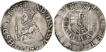 1579. Felipe II. Hasselt. 1 escudo de los ... 