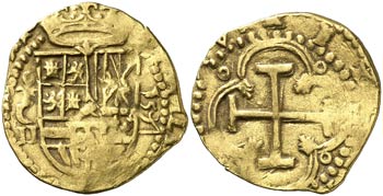 1597. Felipe II. Toledo. C. 2 escudos. (Cal. ... 