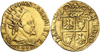 1588/1688. Felipe II. Milán. 1 doppia. ... 